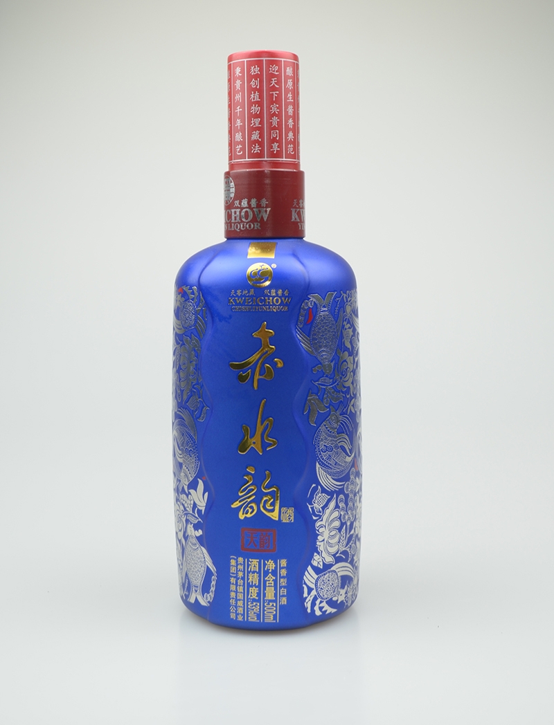 湖北彩釉烤花玻璃酒瓶